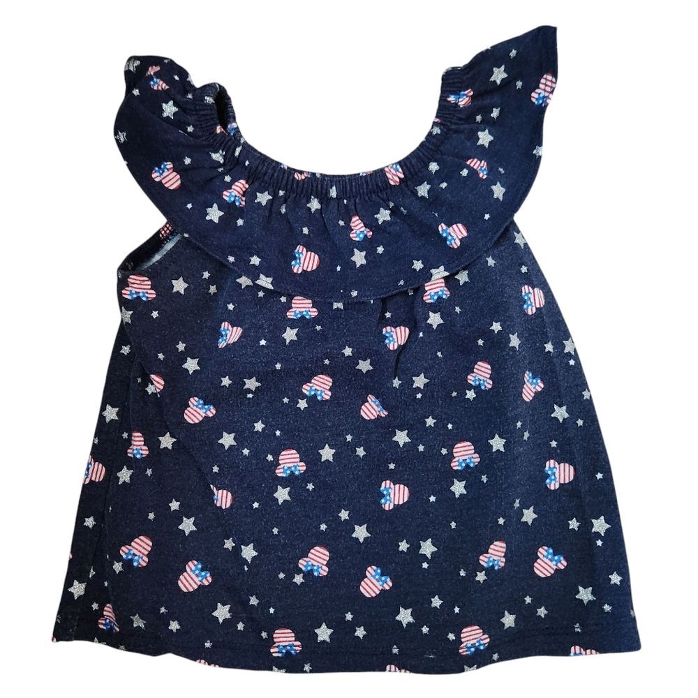Jumping Beans Disney Minnie Mouse Ruffle Sleeveless Shirt Size 12 months Navy